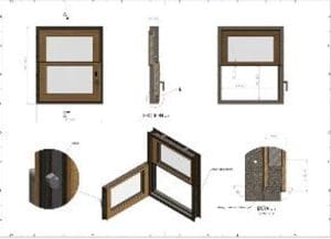 A drawing of a window