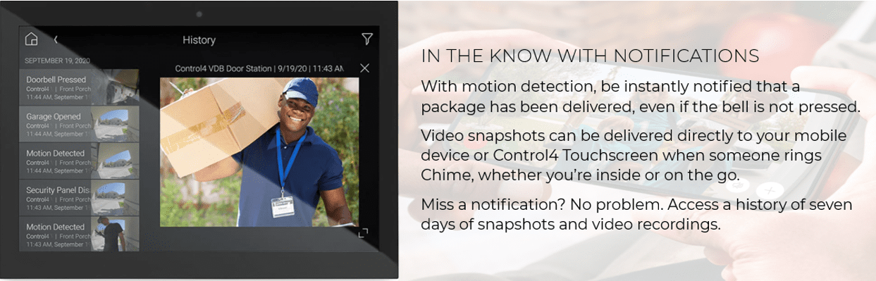 Smart home security system notifications.